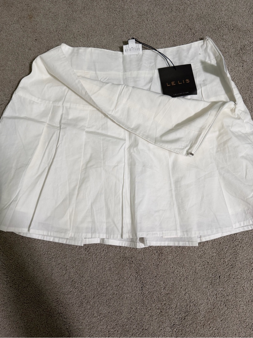 Le Lis White A-Line Pleated Mini Skirt